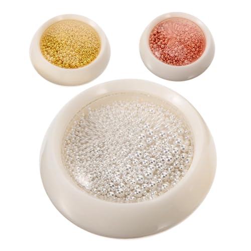 CRILSTYLEO 3 Kisten Zubehör für Stahlkugeln Nagelkunst- Nagelperlen Strass-Accessoires Mini- Bonbonaugen zum Verzieren nail decoration nail charms Maniküre Stahlperlen Roségold von CRILSTYLEO