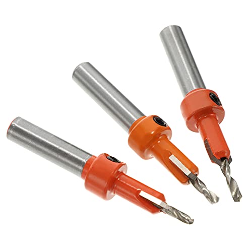 CRILSTYLEO 3St Senkbohrer Granitbohrer Kegelbohrer elektrische bohrer rotierende bit Anfasfräser stanzen countersink Mittelschlag Holzbearbeitungs-Plug-Fase Hochgeschwindigkeitsstahl Orange von CRILSTYLEO