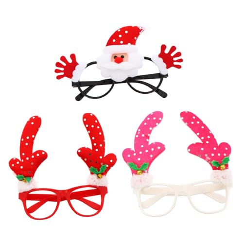 CRILSTYLEO 3St Weihnachtsbrille Weihnachtsstrumpffüller Party lustige Brillen Kinderbrille kinder ferngläser kinderferngläser Weihnachtsdekoration Foto-Requisiten Kunststoffe und Vliesstoffe von CRILSTYLEO