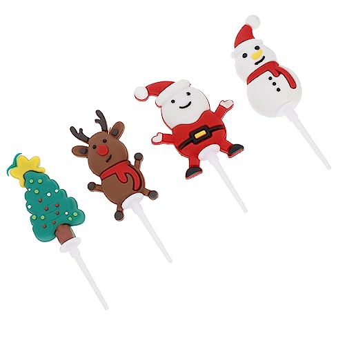 CRILSTYLEO 4 Stück Weihnachtskucheneinsatz Weihnachts-Cupcake-Topper Weihnachts-Topper-Kuchen weihnachtsparty accessoires cake topper weihnachten Desserteinsatz Topper Party-Kuchen-Topper von CRILSTYLEO