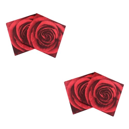 CRILSTYLEO 40 Blätter papierhandtuch rote Servietten Rotes Dekor Papierservietten mit roten Rosen Hochwertige Servietten Massenservietten evengers hochzeitslaken decor Serviette für die Party von CRILSTYLEO