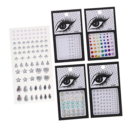 CRILSTYLEO 5 Blätter Strass-Aufkleber für das Gesicht gems rhinestones glamour augenmakeup charms Gesichtsschmuck Make-up-Edelsteine ​​für die Augen Make-up-Juwelen Gesicht Strasssteine Acryl von CRILSTYLEO