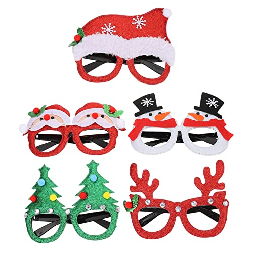 CRILSTYLEO 5 Paare Weihnachtsgläser Urlaubsparty-Brille weihnachtsbaum brille weihnachtsdeko kinderferngläser partybrille Weihnachtsbrille Requisiten weihnachtliche Augenrequisiten Kunststoff von CRILSTYLEO