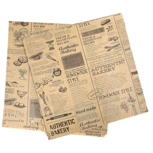 CRILSTYLEO 50 Blatt Lebensmittelverpackungspapier Pergamentpapier Zum Backen Vintage-geschenkpapier Aus Papier Hot-dog-verpackungen Papiereinlage Für Tacos Vorgeschnitten Brotpapier von CRILSTYLEO