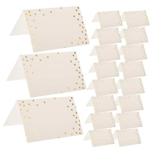 CRILSTYLEO 50 Stück Sitzplatzkarte Hochzeitsgruß Tischnummer aus Papier bedruckbare Karten hochzeitskarte wedding card Tischnamensschilder Namenskarten für die Tischdekoration Golden von CRILSTYLEO