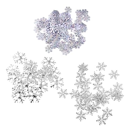 CRILSTYLEO 500 Stück falsche Schneeflocken weihnachtsdeko hochzeitsdekoration snowflake Feiertagstischkonfetti Schneeflocken-Konfetti-Dekore Geburtstag Konfetti Hochzeitskonfetti Stoff Silver von CRILSTYLEO