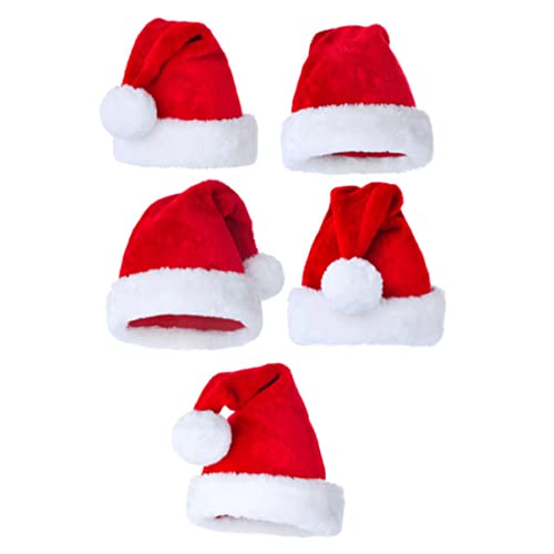 CRILSTYLEO 5St Verdickte Weihnachtsmütze winterhut santa claus hat red cap rotes cap weihnachtsdeco Kappe Beanie-Mütze Fuzzy-Weihnachtsmütze rote Weihnachtsmütze Korkhut Hut- Plüschmütze von CRILSTYLEO