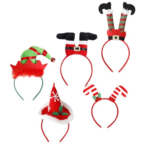 CRILSTYLEO 5st Weihnachtsaccessoires Weihnachtsstirnbänder Für Weihnachtsfeier Weihnachtslicht-stirnband Weihnachtskostüm Party-stirnbänder Weihnachtliche Stirnbänder Weihnachten Vlies von CRILSTYLEO