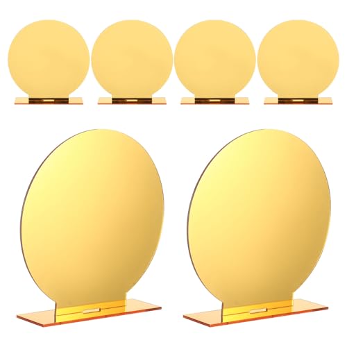 CRILSTYLEO 6 Sätze Tischschild aus Acryl süßer Tisch Platzkartenhalter für den Tisch Willkommensschild Tischfotohalter Zahlen event acrylschild Tischnummernschild für Bar Partygeschenk Golden von CRILSTYLEO