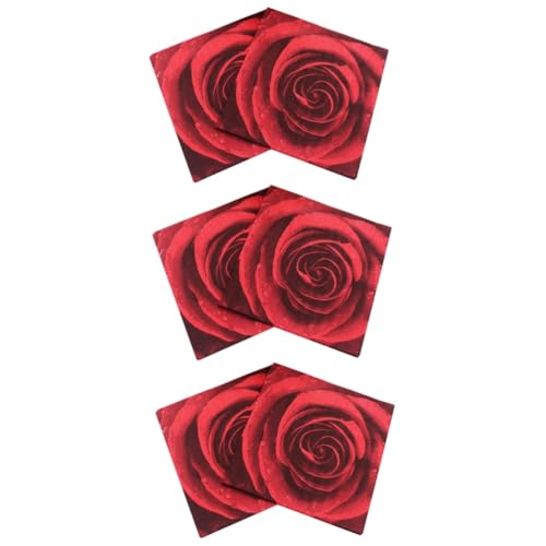 CRILSTYLEO 60 Blatt Serviette Für Die Party Massenpapierhandtücher Durch Den Fall Rosafarbene Blumenserviette Hochzeit Taschentücher Bulk-hochzeitsdeko Papierhandtücher Masse Servietten Rot von CRILSTYLEO