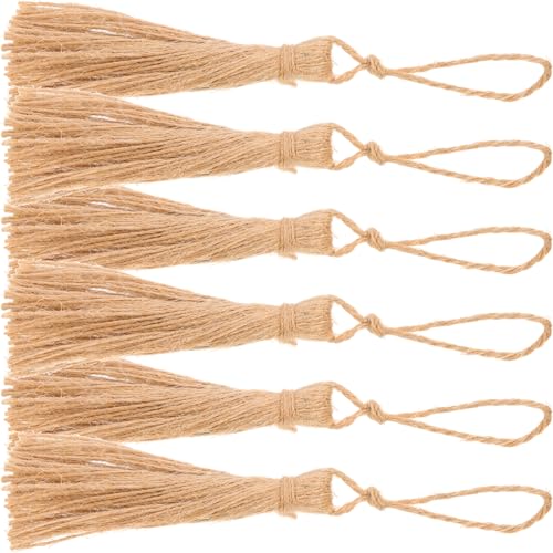 CRILSTYLEO 6St Jute Quaste Juteseil Kordelzüge Sackleinen Quasten Baum Multi decoratiuni craciun weihnahctsdeko hochzeitdeko nupsis Craft hängende Quaste aus Jute Raffhalter mit Vorhangquaste von CRILSTYLEO