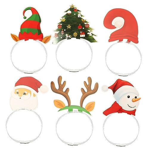 CRILSTYLEO 6St Weihnachts-Stirnband aus Folie Weihnachtshaarreifen Rentier-Stirnband christmas haarreif christmas headband haarschmuck Haarreifen im Weihnachtsstil Weihnachtskopfbedeckung von CRILSTYLEO