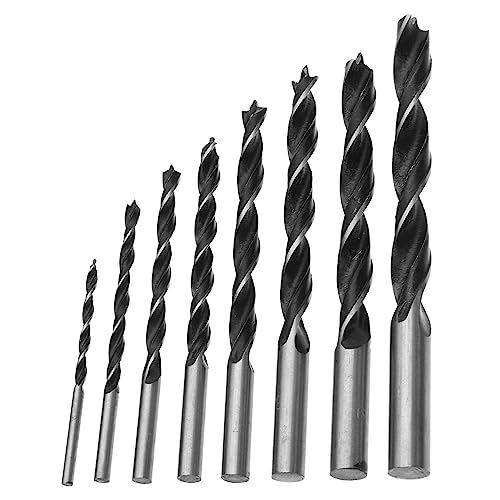 CRILSTYLEO 8-Teiliges Set Sechskantbohrer-Satz Drehbohrer Rotationsfräser Raspelbohrer Wandbohrer edelstahlbohrer sechskantbohrer-set Metallbohrer für Stahl 6mm Bohrer Rostfreier Stahl Black von CRILSTYLEO