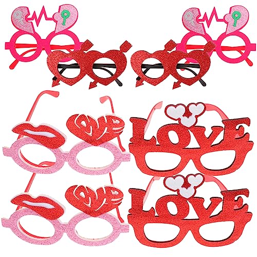 CRILSTYLEO 8St Valentinsbrille Valentinstag Brillen valentinstag party brillen faschingsbrille karnevalsbrille sonnenbrille gastgeschenke hochzeit lustige Brille Fotostütze Brillenstütze von CRILSTYLEO