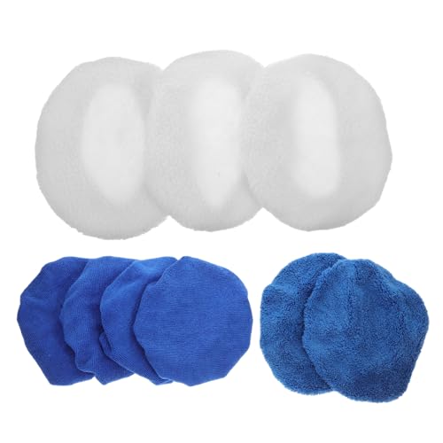 CRILSTYLEO 9Pcs Auto Details Kit Plüsch Faserauto Pufferpolster Autopuffer Polierpolster Auto Polierhaube Puffer Bonnets Pufferpolster Für Auto Details Puffer Motorhaube Coralle Fleece von CRILSTYLEO