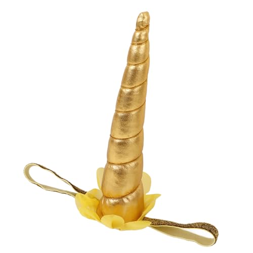 CRILSTYLEO Einhorn-Horn-Stirnband glänzendes Gold für Partys Geburtstage Halloween und Weihnachten von CRILSTYLEO