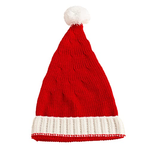 CRILSTYLEO Hut Weihnachtsmütze für Weihnachten weihnachtsmütze kostüme wintermütze weihnachtsmannmützen für caps hats warme weihnachtsmütze Kopfwärmer im Winter Garn rot von CRILSTYLEO