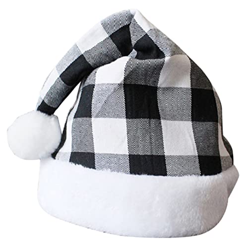 CRILSTYLEO Karierte Weihnachtsmütze Kinder-Urlaubsmütze Santa karierte Mütze santa claus hat weihnachtsmannmützen weihnachtsdeko Weihnachtsmütze für Männer Weihnachtsmütze für Frauen Stoff von CRILSTYLEO