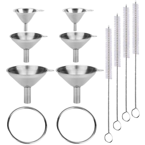 CRILSTYLEO Müheloses Nachfüllen. Trichter Aus Edelstahl Mit Großem Fassungsvermögen Und Sieb-set Für Küchenflaschen Parfümöle Bohnen Salz. Einfache Reinigung. von CRILSTYLEO