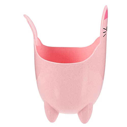 CRILSTYLEO Mülleimer in Katzenform Mülleimer für Tiere Mini-Mülleimer für den Schreibtisch Mini-Blumenvase Kinderkorb storage boxes aufbwahrungs-box Desktop-Mülleimer Katzenmülleimer rosa pp von CRILSTYLEO