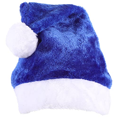 CRILSTYLEO Plüsch-Weihnachtsmütze Urlaubshut Mini-Weihnachtsmütze Hüte weihnachtsbekleidung weihnachtsklamotten santa hats Weihnachtsplüschmütze Plüsch-Weihnachtsmann-Mütze kurzer Plüsch Blue von CRILSTYLEO