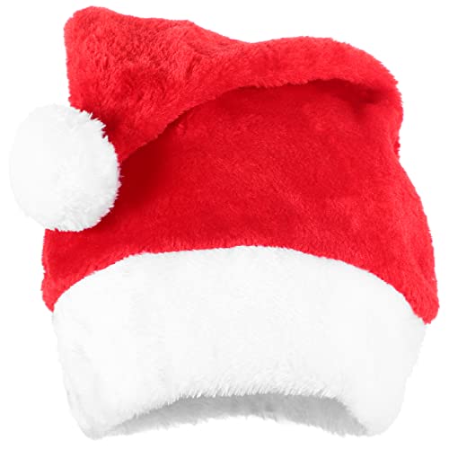 CRILSTYLEO Santa Hat Plüsch-weihnachtsmütze Urlaubshut Weihnachtsmütze Aufleuchten Weihnachtsbekleidung Weihnachtsklamotten Santa Weihnachtsmützen Weihnachtsmannmütze Zu Weihnachten Kurzer Plüsch Rot von CRILSTYLEO