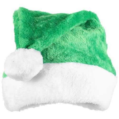 CRILSTYLEO Plüsch-Weihnachtsmütze Weihnachtskopfbedeckung Weihnachtsdekorationen weihnachtsbekleidung weihnachtsklamotten santa hats Weihnachtskostüm warme Weihnachtsmütze kurzer Plüsch Green von CRILSTYLEO