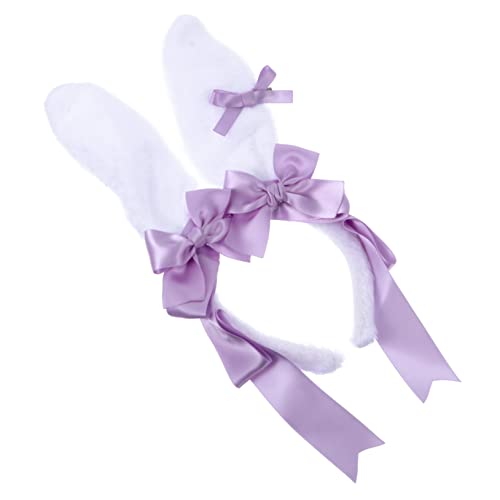 CRILSTYLEO Plüsch-hasenohr-stirnband Hasenohren-stirnband Stirnbänder Karnevalsparty Stirnband Hasenhaar-accessoires Urlaubsparty-stirnband Neuartige Stirnbänder Plüschstoffe Violett von CRILSTYLEO