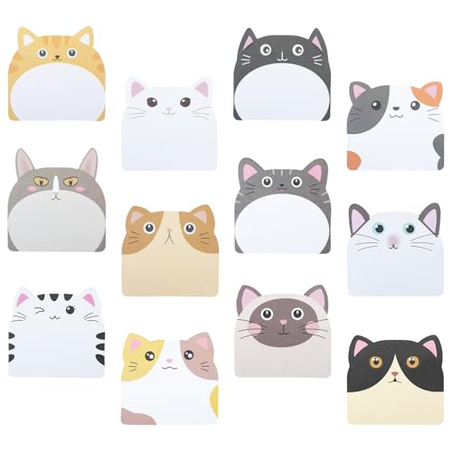 36PCS Haftnotizen Set Cartoon Tier, Haftnotizen Seite Marker Selbstklebend, Niedlich Briefpapier liefert Geformt Memo, Katze Buch Annotation Tabs für Studenten Kinder Haus Büro Schule(12 Stile) von CRITIVE-SHOP