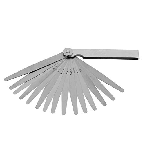 CRMKYLWPZ 17 Spaltmessgerät, metrisches Spaltfüller-Fühlermessgerät, 0,02–1 mm, Dickenmesswerkzeug, Taschenlineal, Messlängenmesser/285 von CRMKYLWPZ