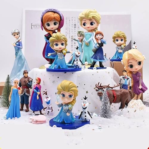 6pcs Eis und Schnee Minifiguren Set XINBOHUI Eis & Schnee Kuchen Dekoration Geburtstagsfeier Zubehör Eis & Schnee Figuren PVC Modell Puppe Serie Kinder Geburtstagsfeier Kuchen Dekoration von CROKZ