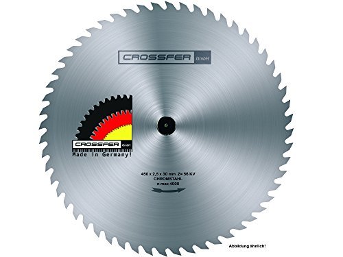 GESCHRÄNKT Hartmetall Kreissägeblatt | Schneidet Massivholz, Brennholz, Hartholz | Sägeblatt für Tisch- und Handkreissägen | CROSSFER (Ø450 x 30 (Z56)) von CROSSFER GmbH