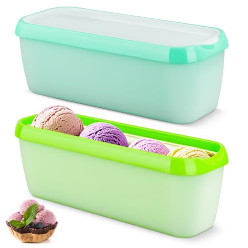 CRROEL 2er-Set Eisbehälter für Speiseeis 1.5 L, Aufbewahrungsbehälter, Gefrierdosen, Eis-Container BPA-fre Für Selbstgemachtes Eis, Sorbets, Joghurt CRROEL 2er-Set Eisbehälter für Speiseeis 1.5 L, Aufbewahrungsbehälter, Gefrierdosen, Eis-Container BPA-fre Für Selbstgemachtes Eis, Sorbets, Joghurt von CRROEL