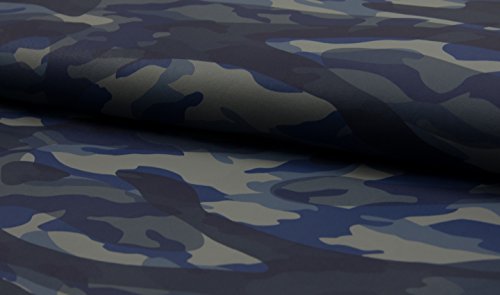 CRS Fur Fabrics 5056653814063 Polsterstoff in PU-Lederoptik, Camouflage, Marineblau, 1 m-140 cm x 100 cm, Polyester, navy, 1Mtr-140cm x 100cm von CRS Fur Fabrics
