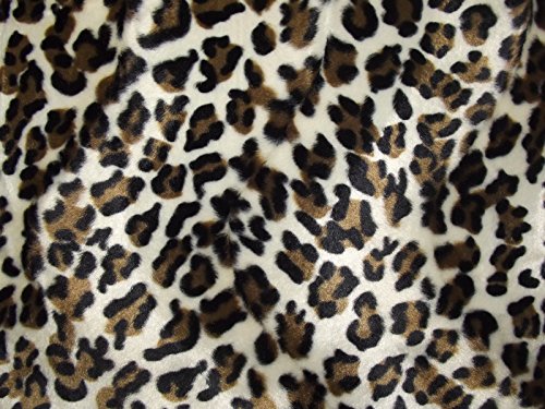 CRS Fur Fabrics 8800201497867 Kunstfell-Material, Leopardenmuster, Polyester, weiß, 1Mtr - 150cm x 100cm von CRS Fur Fabrics