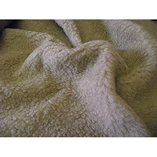 CRS Fur Fabrics Sherpa-Kunstfell-Fleece-Schafsfell-Stoff, Kunstfaser, beige, 1Mtr - 150cm x 100cm von CRS Fur Fabrics