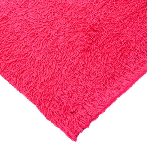 Lockig Teddy Kunstfell Stoff Kirschrot - Rosa, 1Mtr - 150cm x 100cm von CRS Fur Fabrics