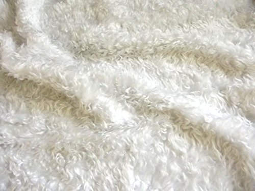 Lockig Teddy Fellimitat Gewebematerial - Strahlend Weißen - Weiß, 1Mtr - 150cm x 100cm von CRS Fur Fabrics