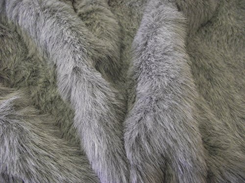 Luxuriöses Kunstfell Stoff Aschgrau - Aschgrau, 1Mtr - 150cm x 100cm von CRS Fur Fabrics