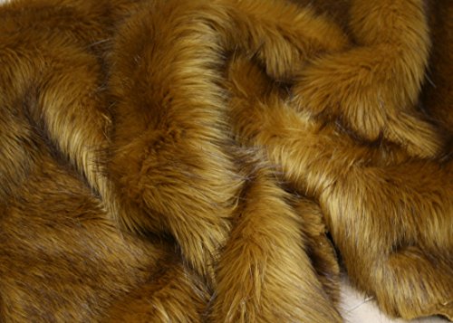 SUPER LUXUS Kunstfell Stoff Material - Langhaarige Herbst hell gold - Gold, 1Mtr - 150cm x 100cm von CRS Fur Fabrics