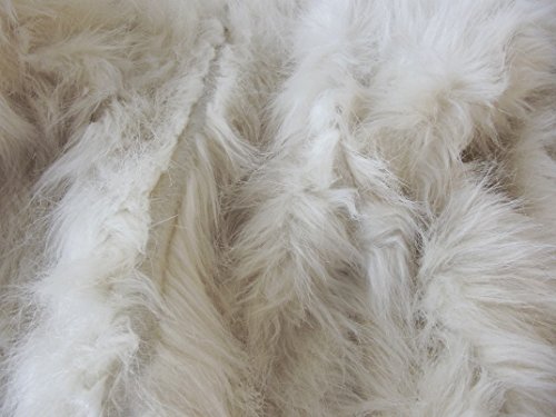 SUPER LUXUS Kunstfell Stoff Material - Hi-Lo vertikal langhaarige creme - 1Mtr 150cm x 100cm von CRS Fur Fabrics