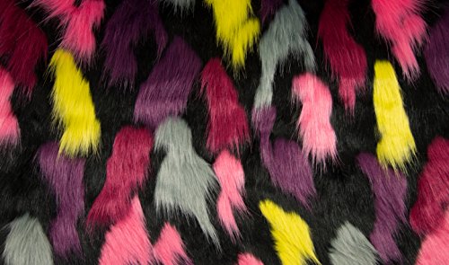 Super Luxus Kunstfell Stoff Material – Hilo schwarz pink rot gelb grau von CRS Fur Fabrics