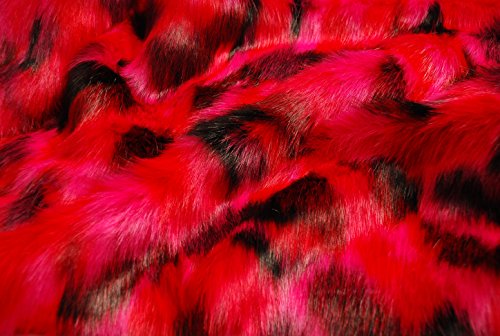 Super Luxus Kunstfell Stoff Material – Lange Flor Pink Schwarz Mix von CRS Fur Fabrics