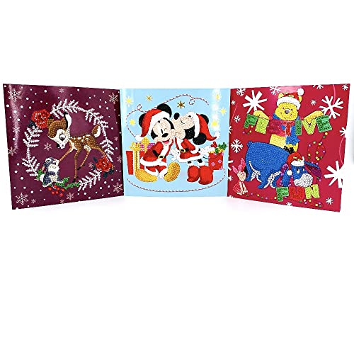 CRYSTAL ART CCK-DNYXMAS21SET3: Set mit 3 Weihnachtskarten 2021 Disney von CRYSTAL ART