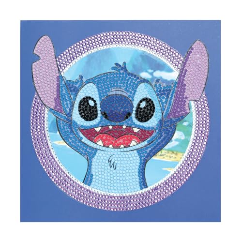 CRYSTAL ART Set mit Diamantkarte, 18 x 18 cm – Disney Lilo und Stitch – Stitch von CRYSTAL ART