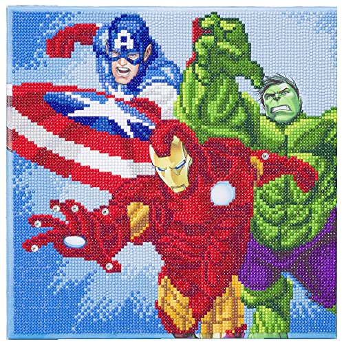 Craft Buddy CAK-MCU940M - Crystal Art Canvas Kit, Marvel Superheros, 30x30 cm, Diamond Painting, Keilrahmen-Set von CRYSTAL ART