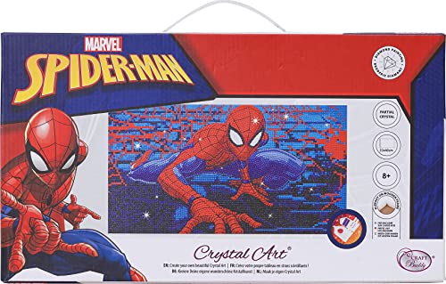 Craft Buddy CAK-MCU950M - Crystal Art Canvas Kit, Marvel Spiderman, 22x40 cm, Diamond Painting, Keilrahmen-Set von CRYSTAL ART