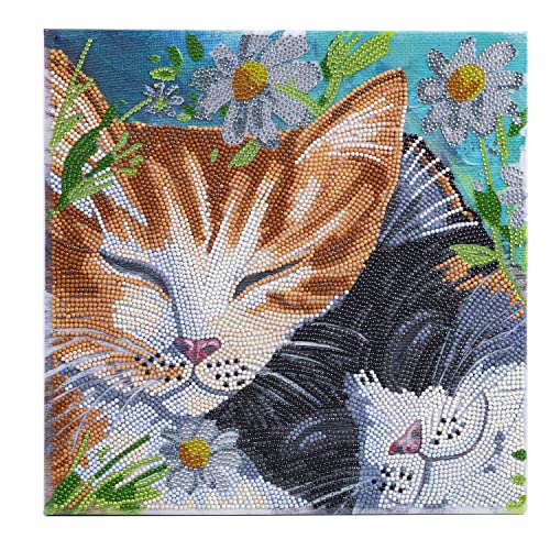 Craft Buddy Kunst-/Diamant-Malset, 30 cm x 30 cm, mit Kristallsteinen, Schlafende Katzen von CRYSTAL ART