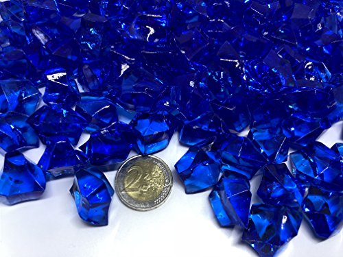 140 Stück 500g große dunkel blau Deko Eis Diamanten 32mm Brillianten Strasssteine Acrylsteine basteln Dekosteine Gltzersteine Strass Steine zum Verzieren Dekorieren von CRYSTAL KING von CRYSTAL KING