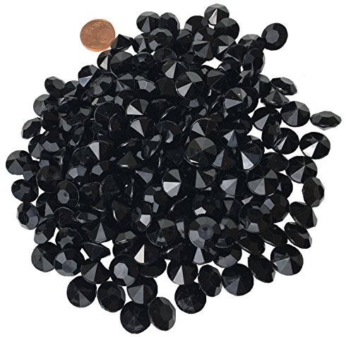 CRYSTAL KING 200 Stück 11mm glitzernde schwarz Deko Diamanten Brillianten Strasssteine Acrylsteine Gltzersteine Strass Steine zum Verzieren Dekorieren von CRYSTAL KING